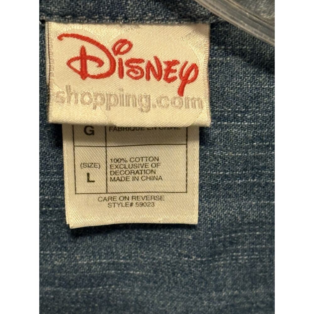 Disney Shopping Denim Holiday Christmas Embroidered Long Sleeve Top Size Large - Picture 6 of 8